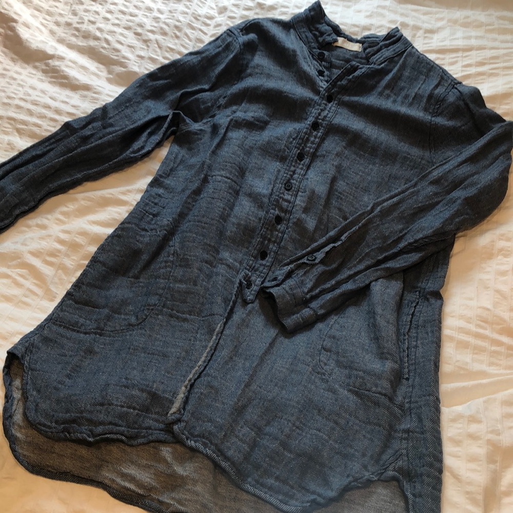 Soft Denim Button Up Tunic